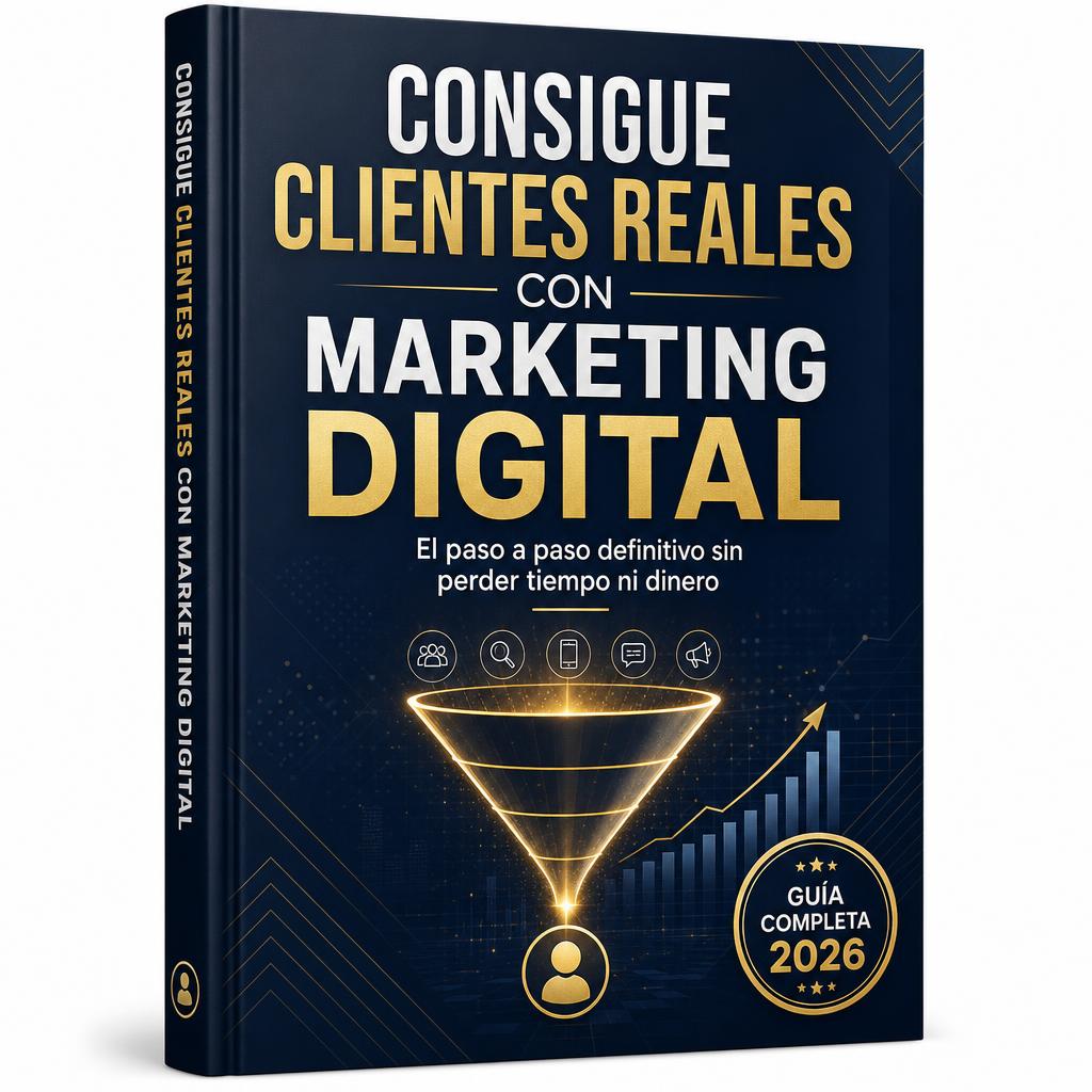 Portada de la guía Consigue clientes reales con Marketing Digital